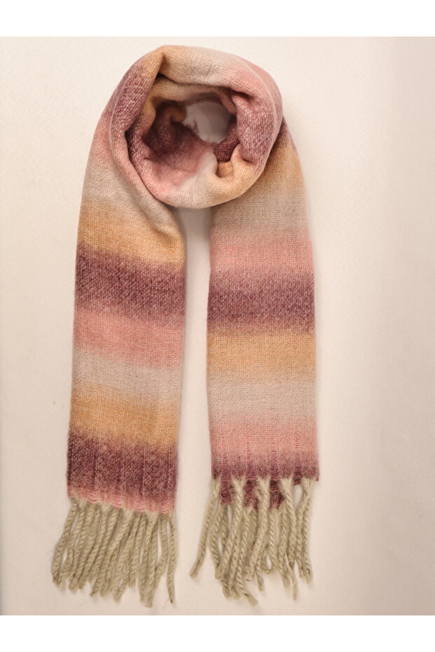 Striped Patterned Shawl Scarf Powder Pastel Colors Shawl