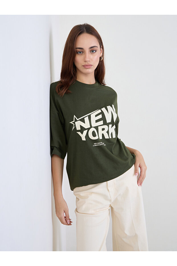 Green Graphic Oversized T-Shirt