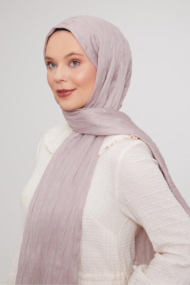 Vizon Pliseli Pamuklu Şal - 1