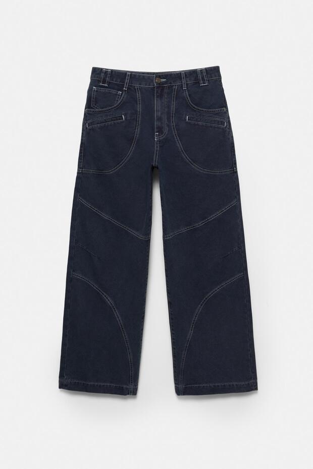 Geniş paça kesimli pantolon - 6