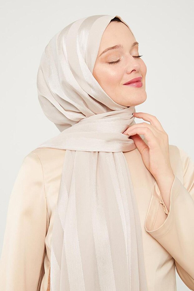 Bej Sim Şeritli Tokyo Şal - 3