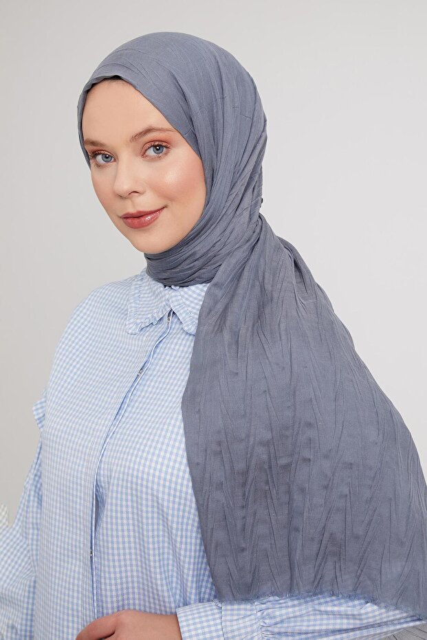 Füme Pliseli Pamuklu Şal - 1