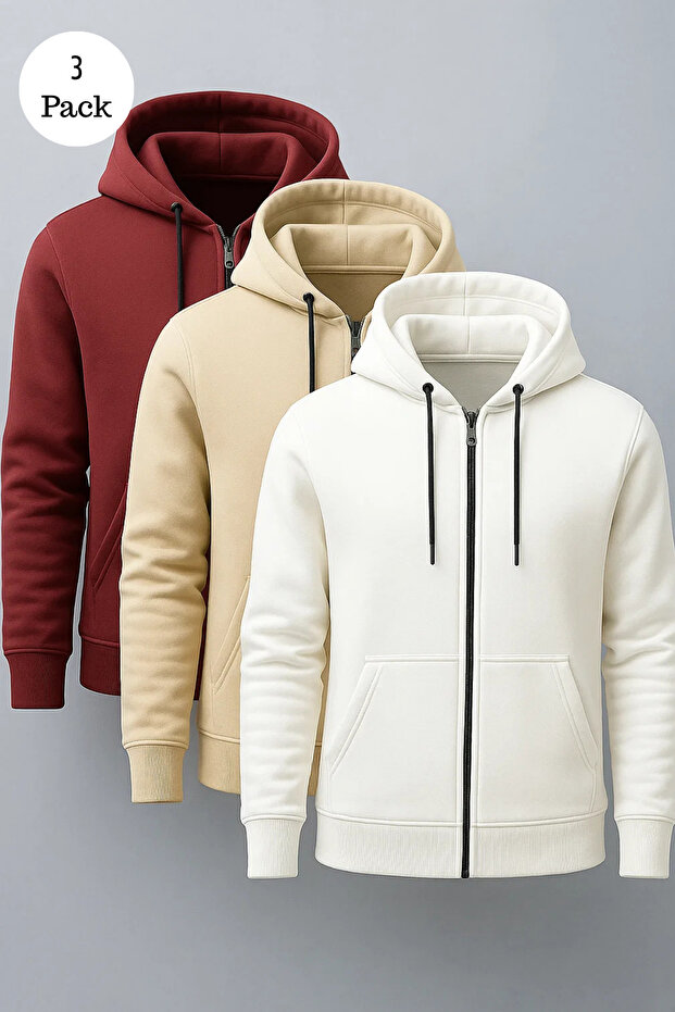 Men's Hooded Oversized 3-Pack Sweatshirt