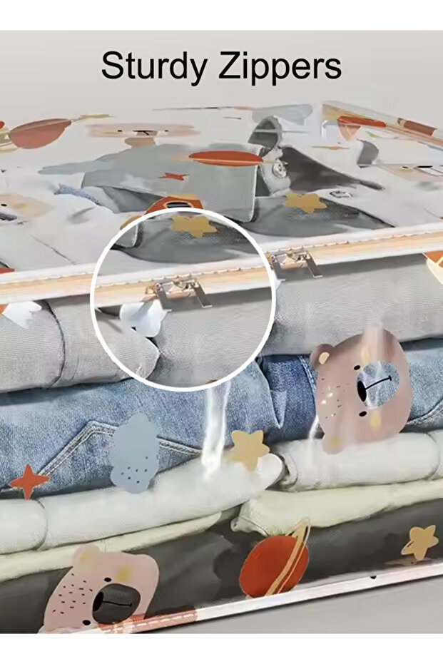 حقيبة تخزين الملابس، مع نافذة شفافة، للألحفة والبطانيات والفراش - 5