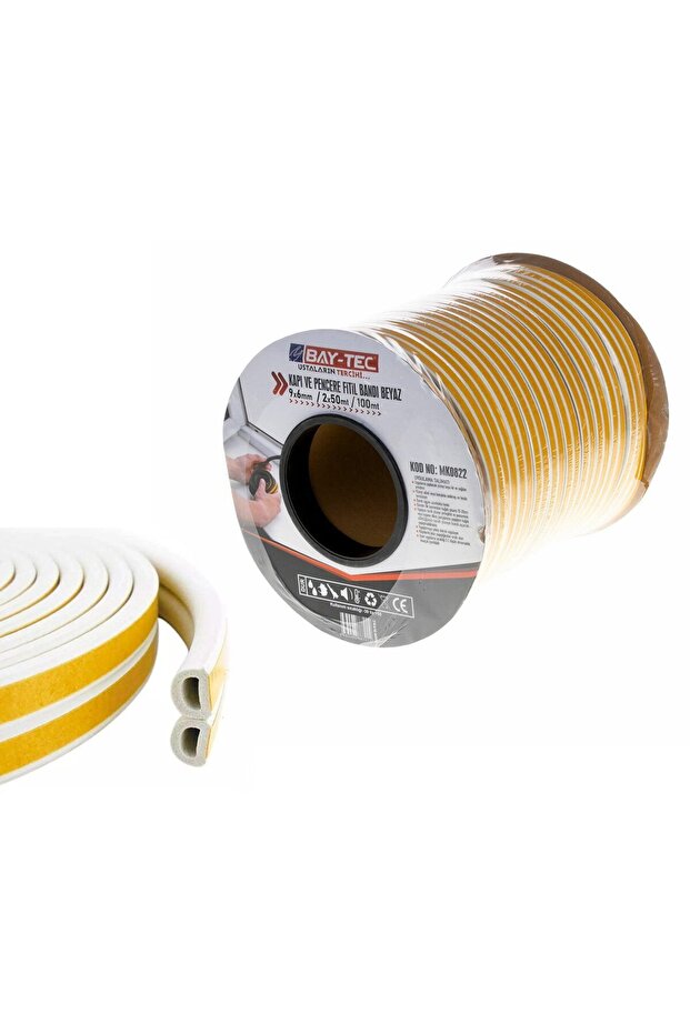 Door and Window Seal Strip White 50 m Roll Bay-Tec Mk0822