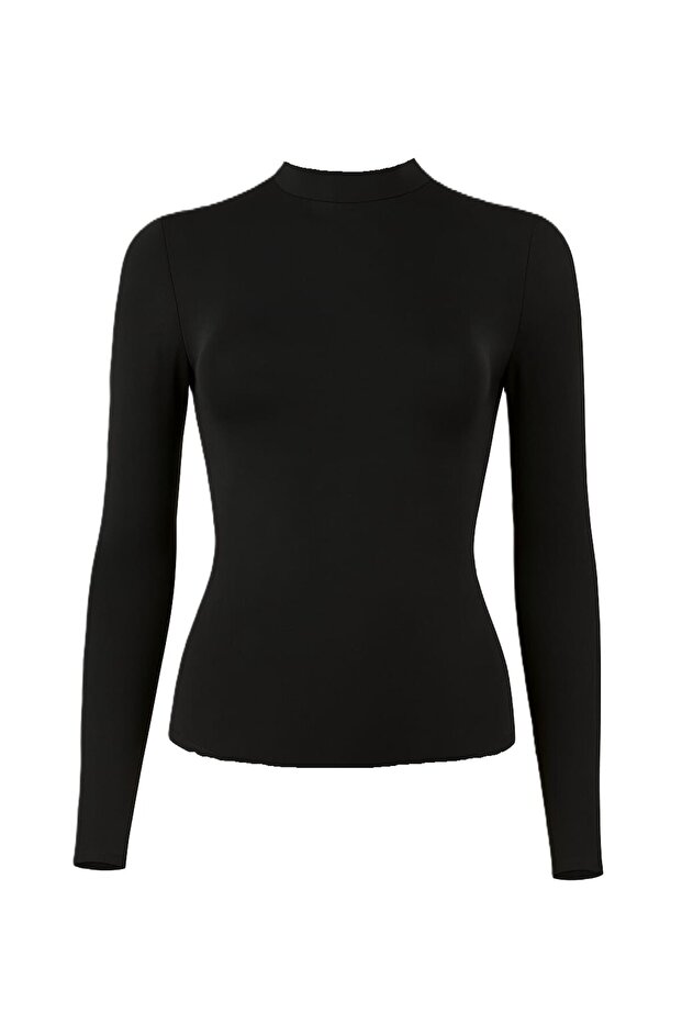Women's Long Sleeve High Neck Cotton Undershirt (1 Piece)