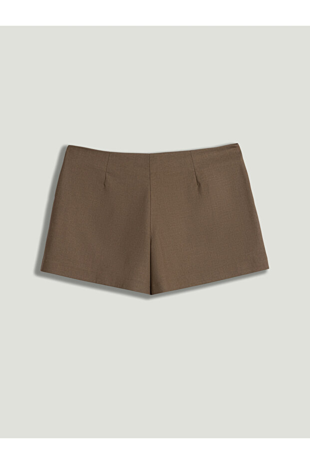 Düşük Bel Mini Şort Etek - 7