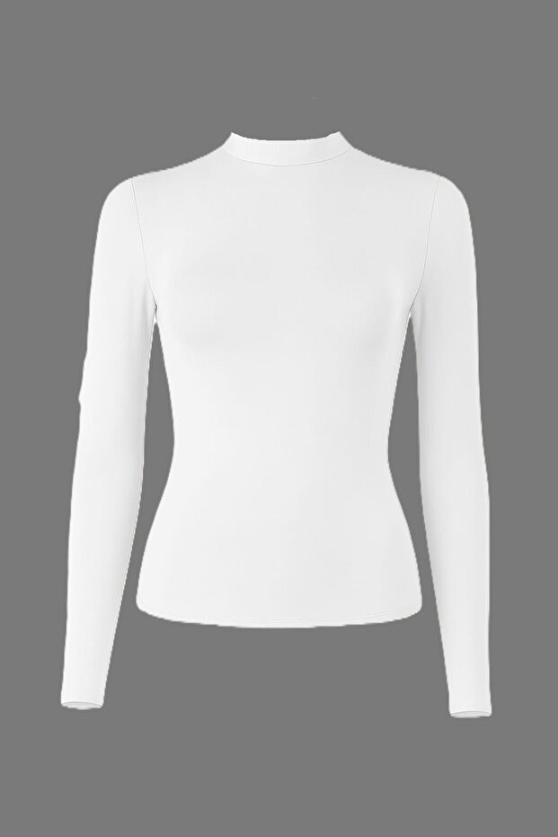 Women's Long Sleeve High Neck Cotton Undershirt (1 Piece)