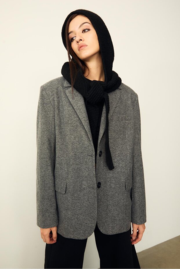 Oversize balıksırtı blazer - 1
