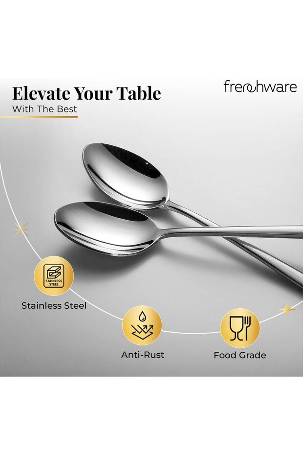 طقم ملاعق من الفولاذ المقاوم للصدأ - 3