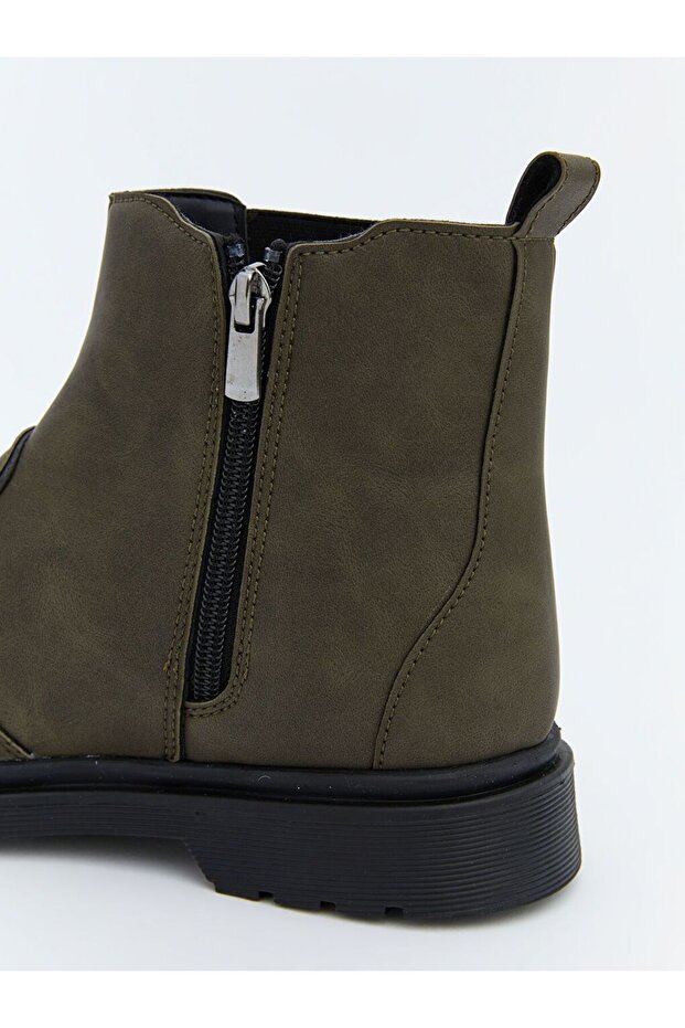 LCW STEPS Deri Görünümlü Fermuarlı Erkek Çocuk Bot - 5