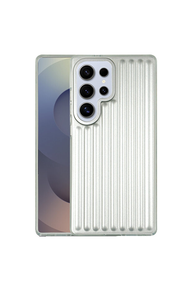 Sbprc Samsung S25 Ultra Compatible Case Wavy Shockproof Soft Touch Jeremy Cover - Silver