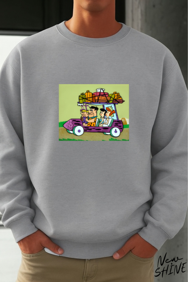 Çakmaktaş Family Printed Crew Neck Sweatshirt