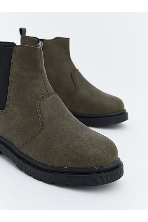 LCW STEPS Deri Görünümlü Fermuarlı Erkek Çocuk Bot - 3