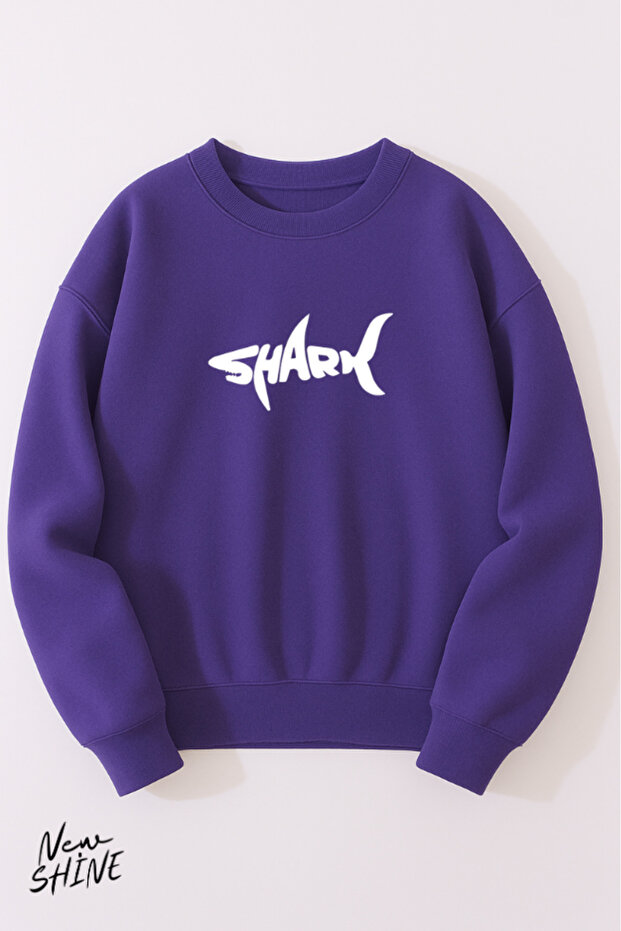 سويت شيرت Shark مطبوع برقبة دائرية