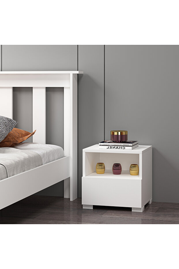 Mdf Beyaz Komodin Raysız A1002 - 3