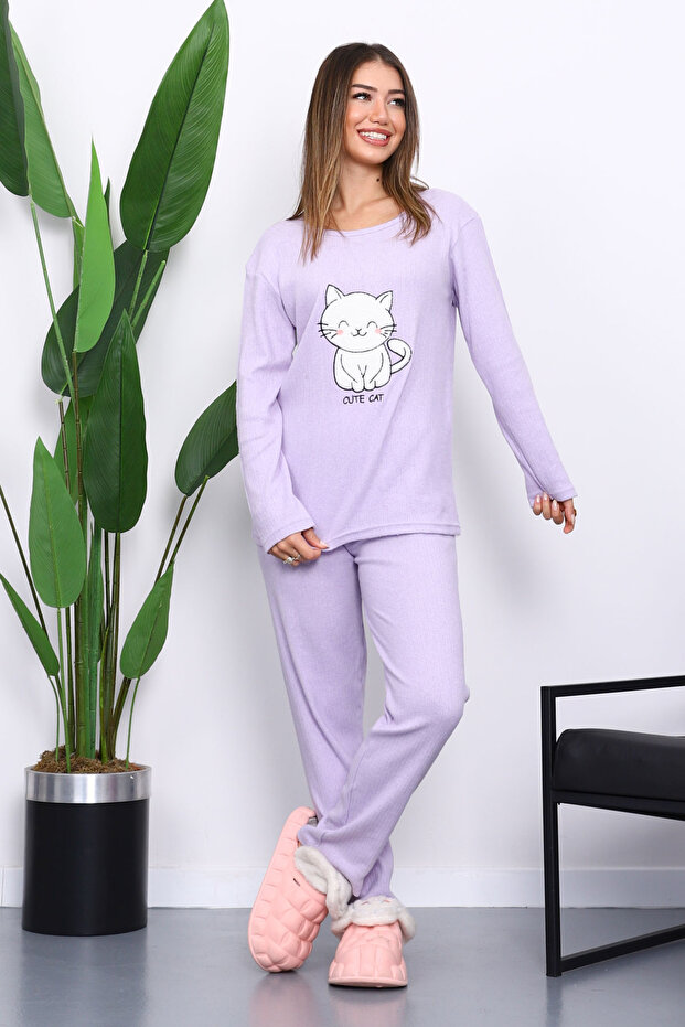 Lilac Winter Cotton Interlock Pajama Set