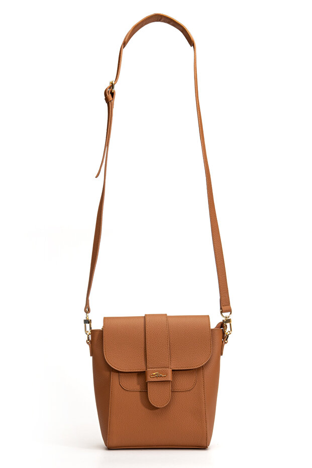 Tegan genuine leather women's shoulder and crossbody bag - tan
