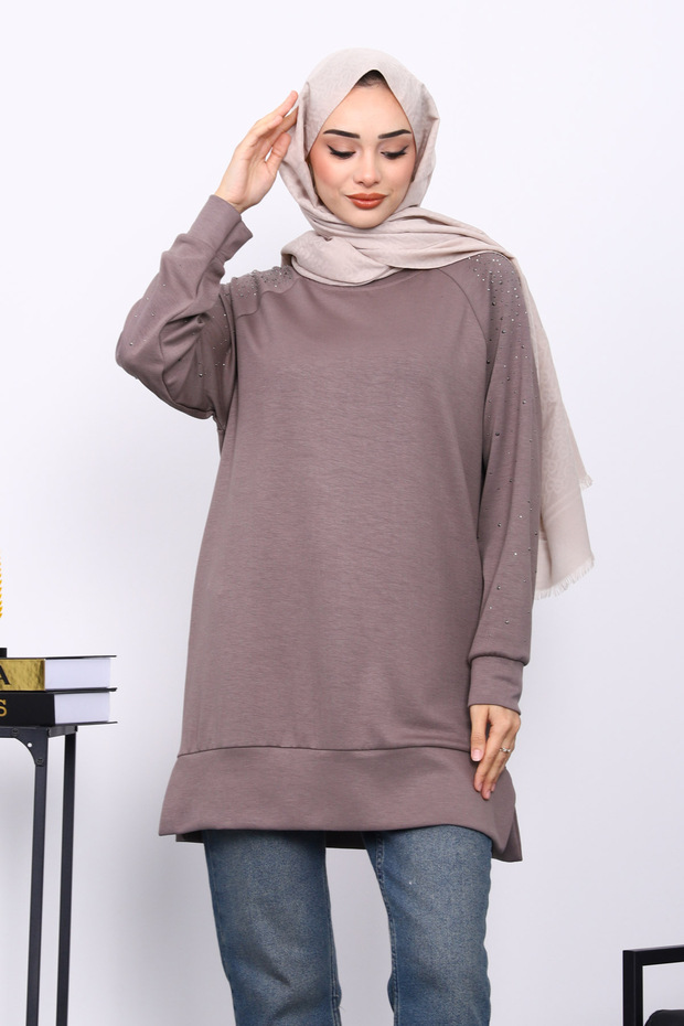 Modal Tunic with Mink Stone Detail