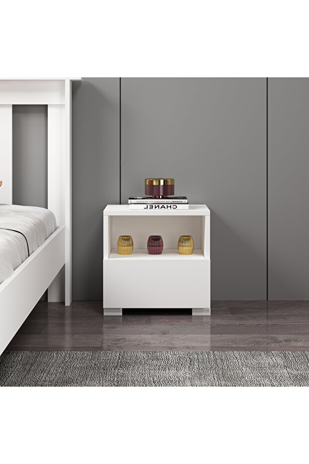 Mdf Beyaz Komodin Raysız A1002 - 1