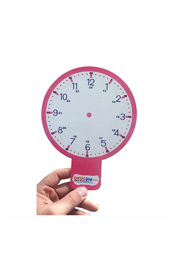 Eğitici Karton Saat - Pembe - 1