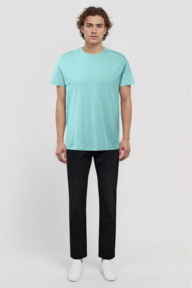 Sky Blue Crew Neck Short Sleeve Men's T-Shirt William