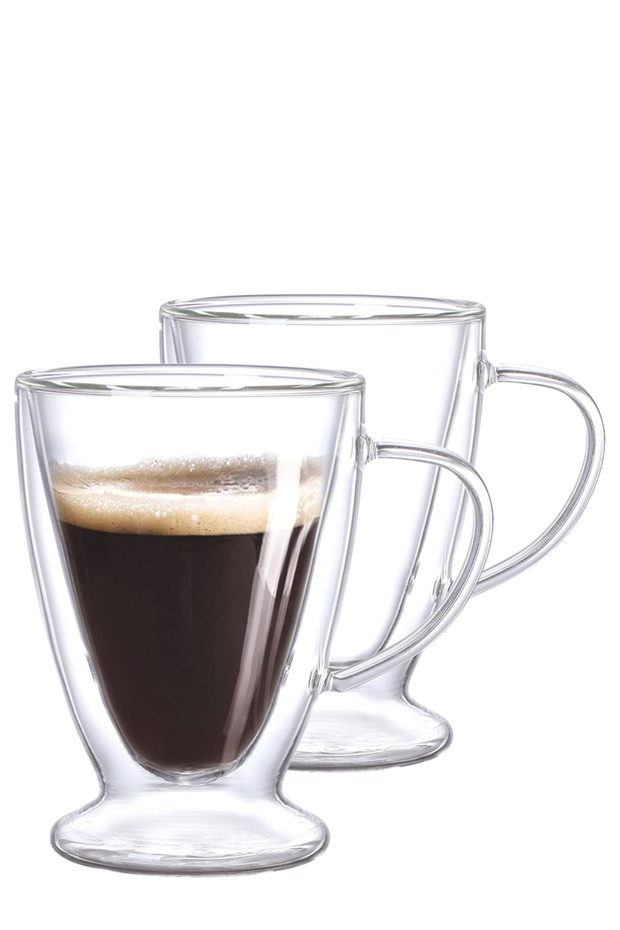 2-Pieces Boro Double Wall Mug Set 300ml