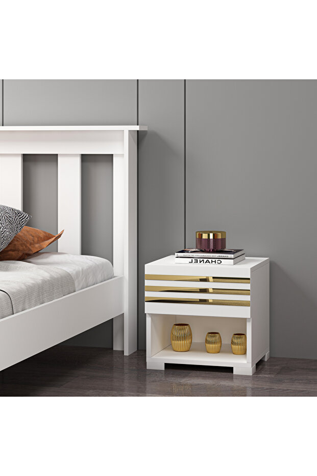 Mdf Beyaz Komodin Raysız AG1003 - 1