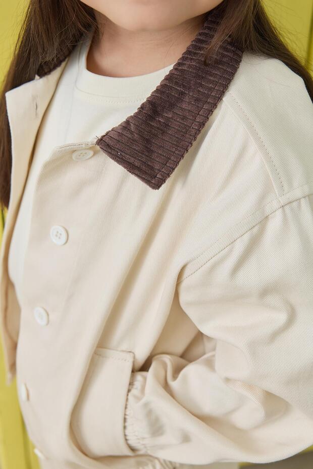 Fitil Yaka Bomber Ceket - bej - 4