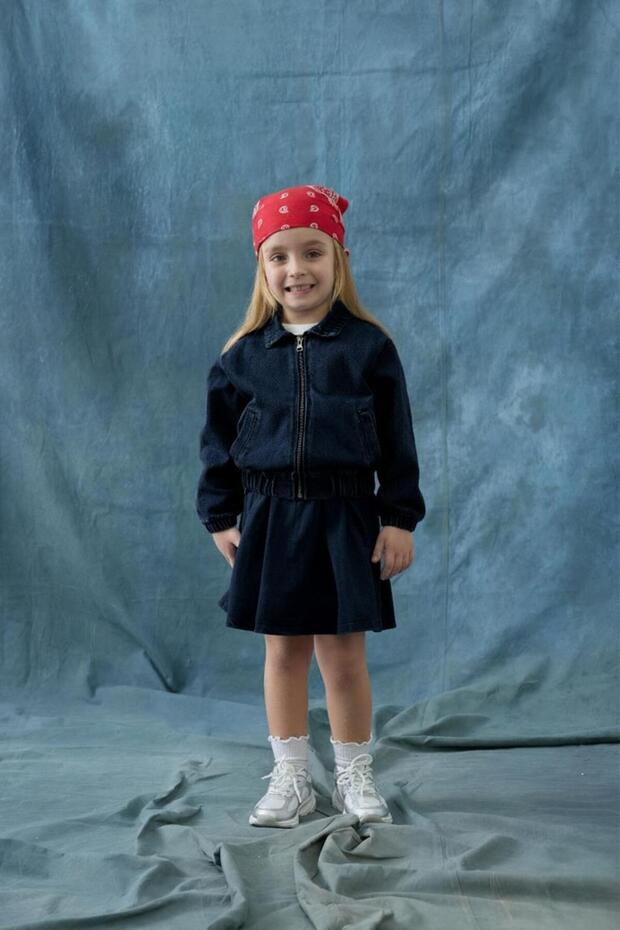 Denim Bomber Ceket -koyu mavi - 1