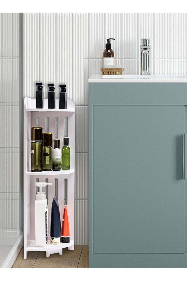 Corner Rack, Corner Storage Rack , PVC, Suitable for any scene, Height 31.5 in (80 cm), White