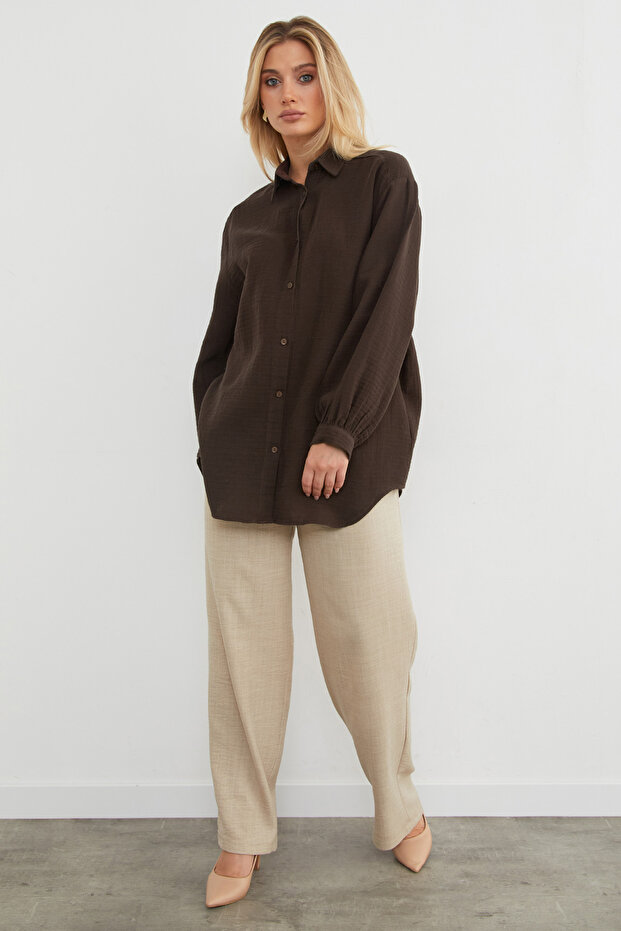 Basic Oversize Gömlek - 2