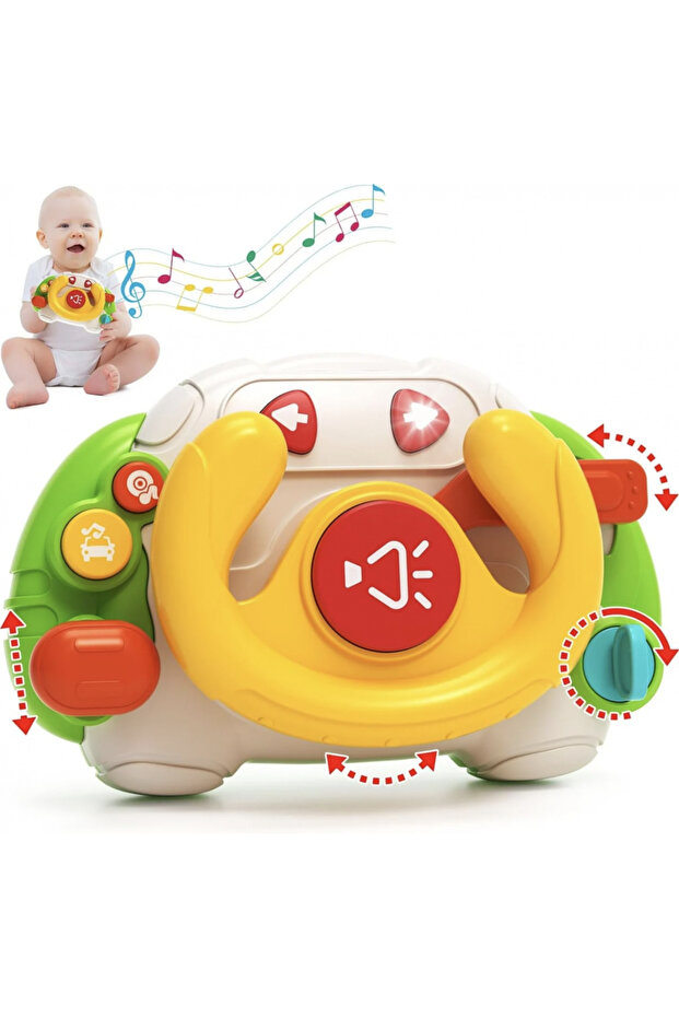 Interactive steering wheel for babies, console type - 1