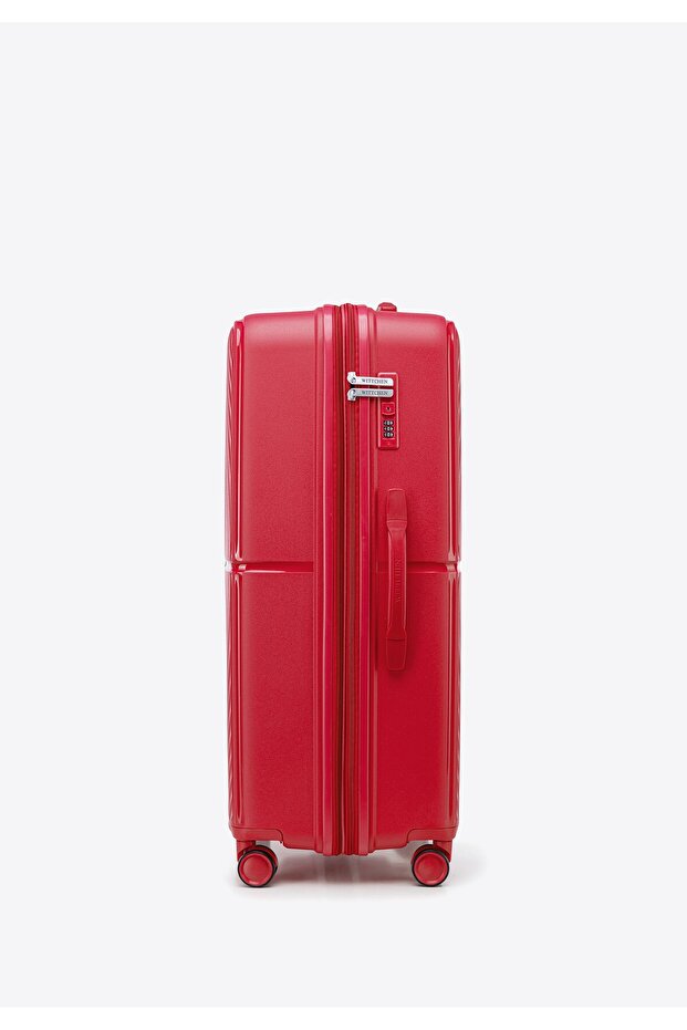 Man Large polypropylene suitcase with circles red red polypropylene - 2