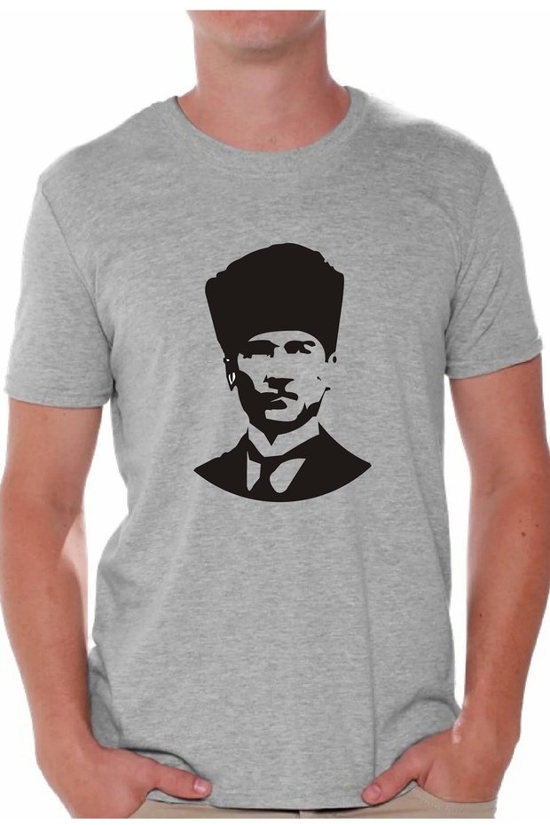 Printed Ataturk Women Men Unisex Crew Neck Printed T-Shirt Black White Gray Tshirt Tee