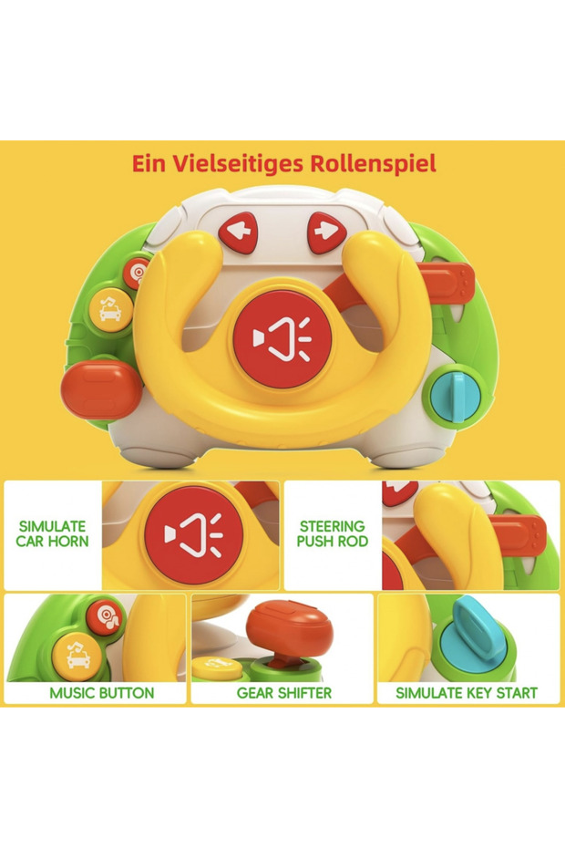 Interactive steering wheel for babies, console type - 8
