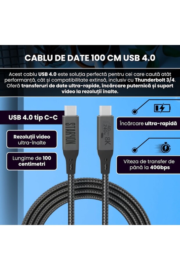 Cablu de date USB4 300 cm - 2