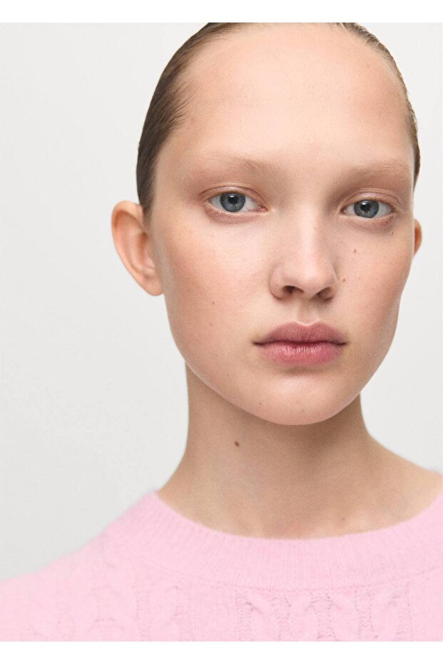 Örgü detaylı triko kazak - 7