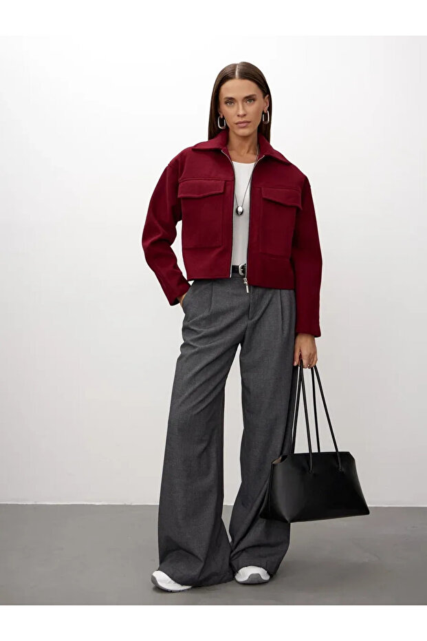 kadın kısa crop ceket - 3