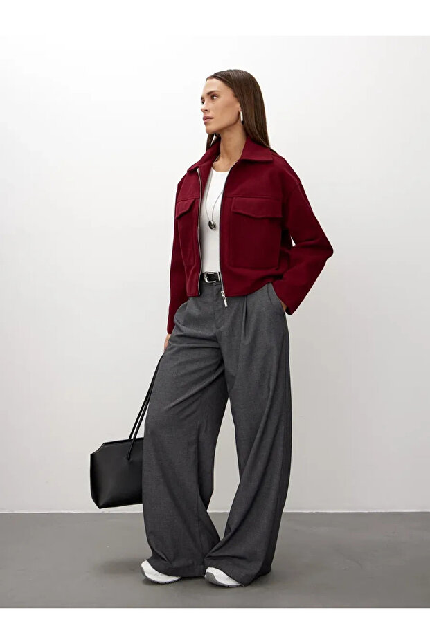 kadın kısa crop ceket - 5