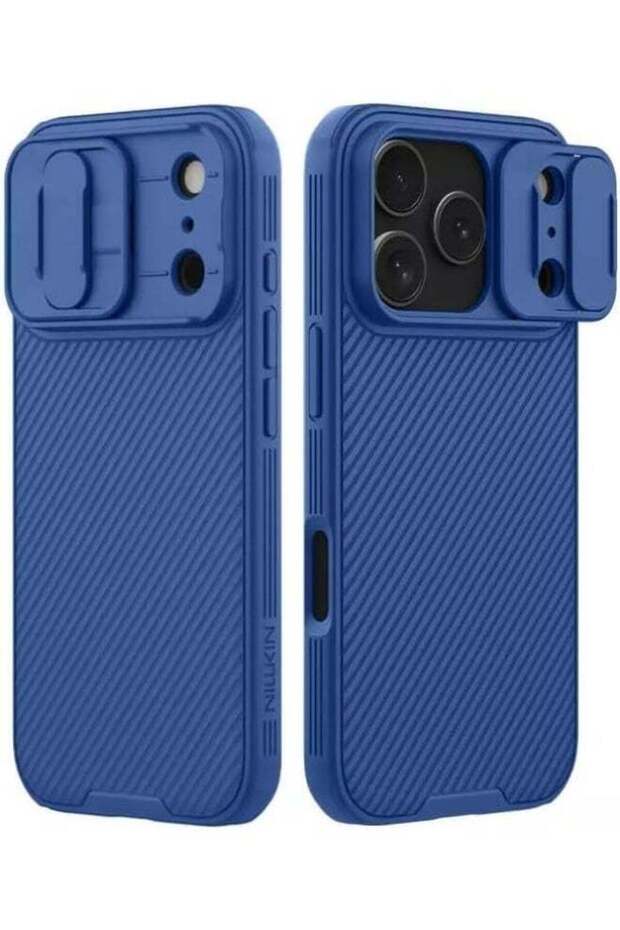 CamShield Hard PC Ultra Thin Camera Protector Case for iPhone 17 Pro Max (Black/Blue)