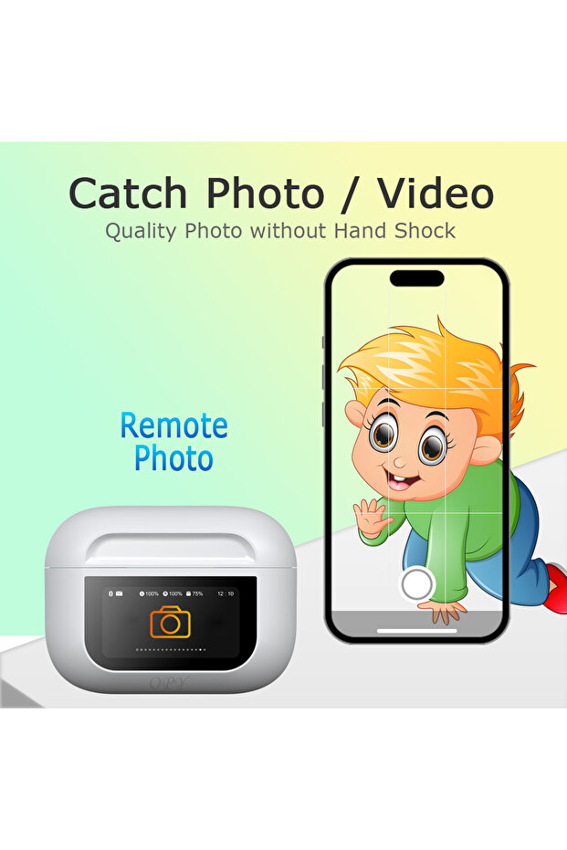 Wireless Bluetooth Earbuds with LED Display, TWS Bluetooth 5.0, Touch Control (White) - 5