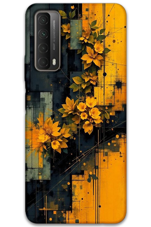 Huawei P Smart 2021 Case Hd Pattern Printed Back Cover - Yellow Flowers