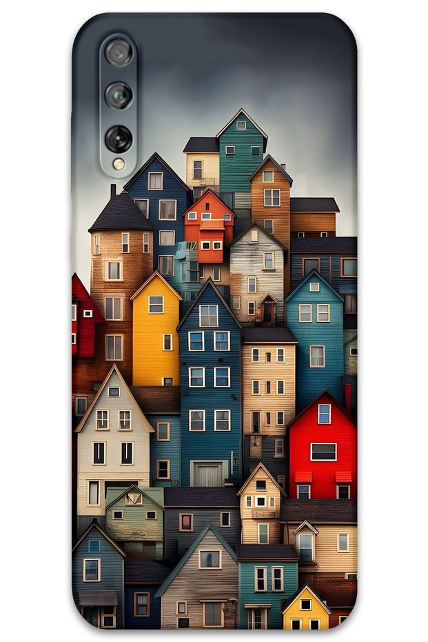 Huawei P Smart S / Y8P Case Hd Pattern Printed Back Cover - Colorful Houses