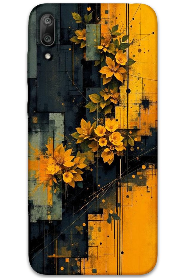 Huawei Y7 Prime 2019 Case Hd Pattern Printed Back Cover - Yellow Flowers