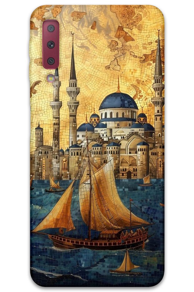 Samsung Galaxy A7 2018 Case Hd Pattern Printed Back Cover - Sailboat Süleymaniye
