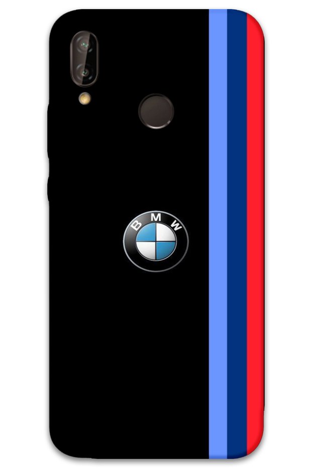 Huawei P20 Lite Case Hd Pattern Printed Back Cover - Black Three Stripes