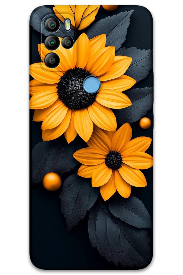 غطاء خلفي من جينرال موبايل GM 21 Pro Case HD Pattern مطبوع - زهرة سوداء