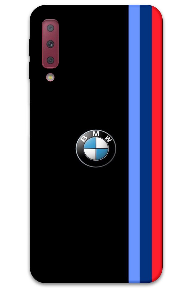 Samsung Galaxy A7 2018 Case Hd Pattern Printed Back Cover - Black Three Stripes