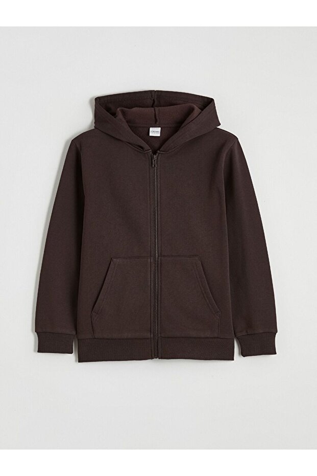 Lcw Kids Hooded Boy Zippered Sweatshirt